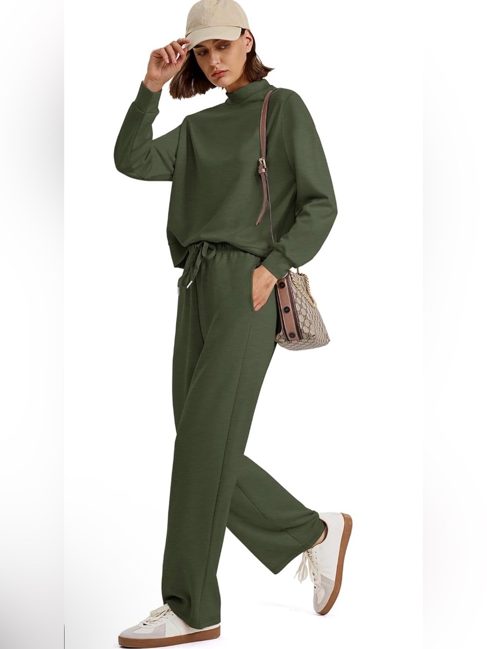 Sampeel Two Piece Sets for Women Mock Neck Matching Sets Loungewear Fall Clothes